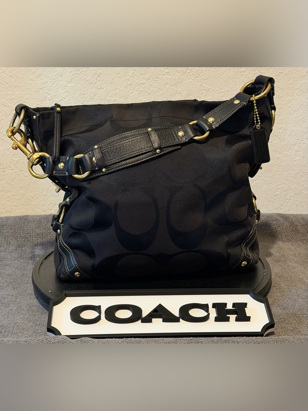 Coach Carly Large Black Hobo Bag No.F0873-10620